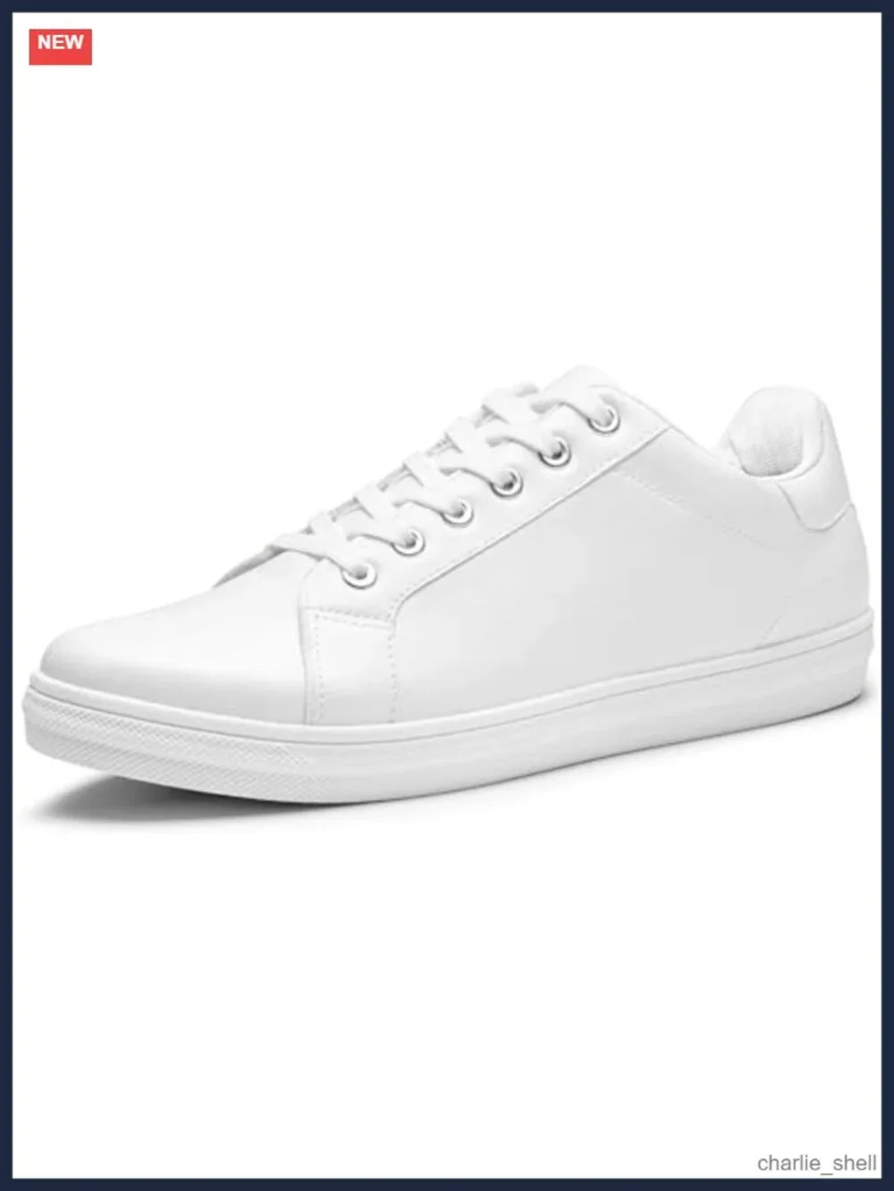 Mens Breathable PU Leather Sneakers Lightweight Memory Foam Casual Tennis Shoes